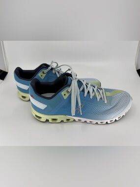 On Cloud athletic shoes - near new! Blue ombre with lime accents